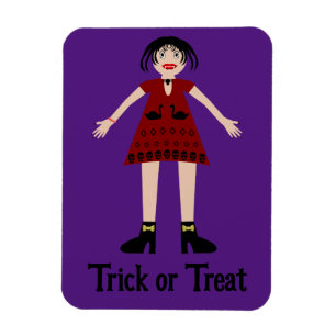 Gothic Halloween Vampire Lady Trick or Treat Magnet