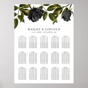 Gothic Halloween Vintage Wedding Seating Chart