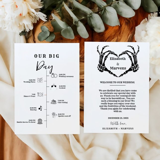 Gothic Halloween wedding day Events Timeline  Programme (Creator Uploaded)