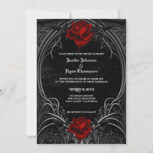 Gothic Halloween wedding invitation