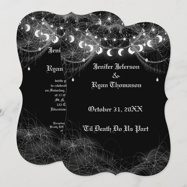 Gothic Halloween wedding invitation (Front/Back)