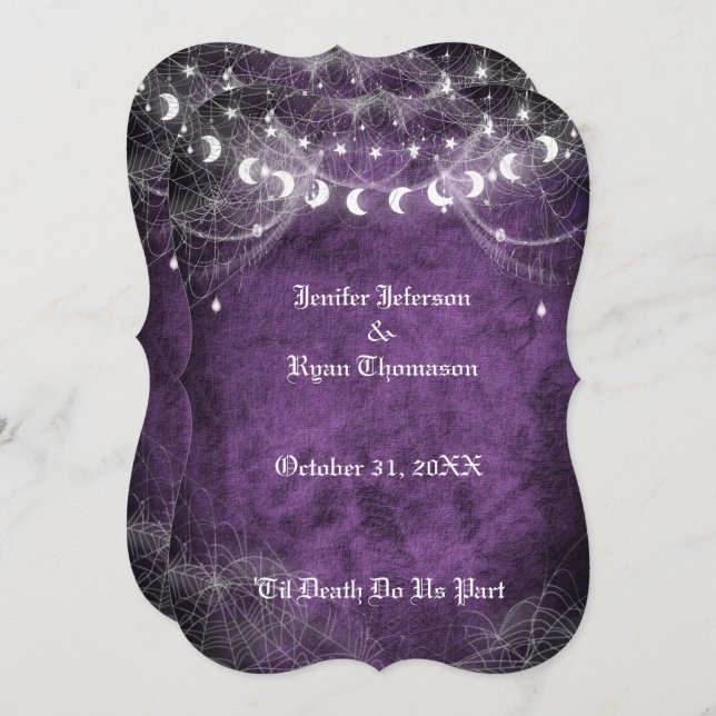 Gothic Halloween wedding invitation (Front/Back)