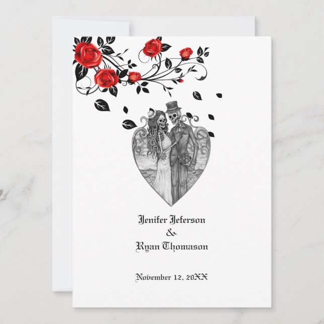 Gothic Halloween wedding invitation (Front)