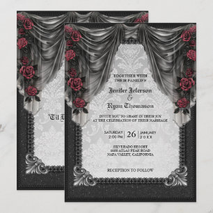 Gothic Halloween wedding invitation