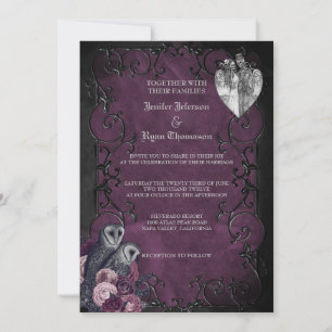 Gothic Halloween wedding invitation