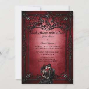 Gothic Halloween wedding invitation