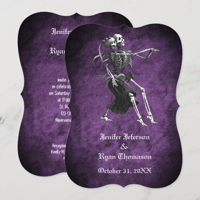 Gothic halloween wedding Invitation (Front/Back)
