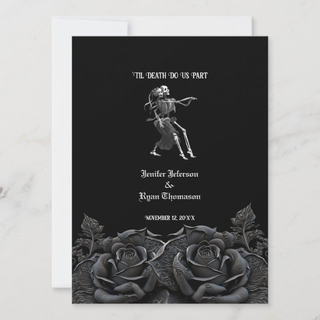 Gothic Halloween wedding invitation (Front)
