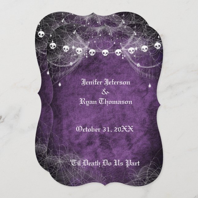 Gothic Halloween wedding invitation (Front/Back)
