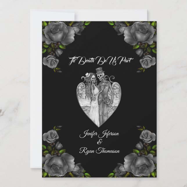 Gothic Halloween wedding invitation (Front)