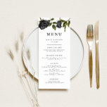 Gothic Halloween Wedding Menu | White<br><div class="desc">Gothic halloween theme wedding menu featuring illustration of black roses on a white background. This vintage design is perfect for a hallowedding!</div>