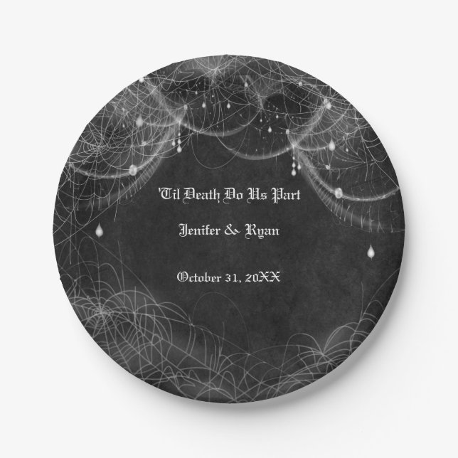Gothic halloween wedding Plate (Front)