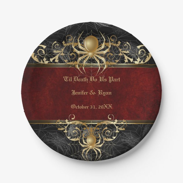Gothic halloween wedding Plate (Front)