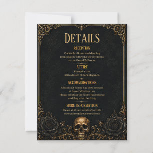 Gothic Halloween Wedding Raven Details Card