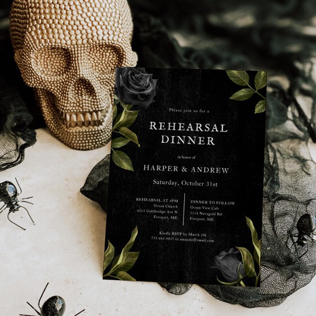 Gothic Halloween Wedding Rehearsal Dinner Invitation (Creator Uploaded)