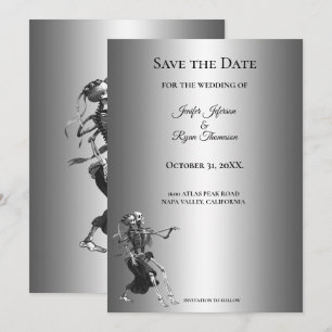 Gothic halloween wedding save the date invitation