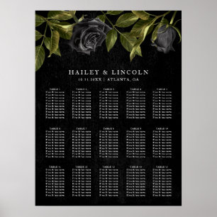 Gothic Halloween Wedding Seating Chart