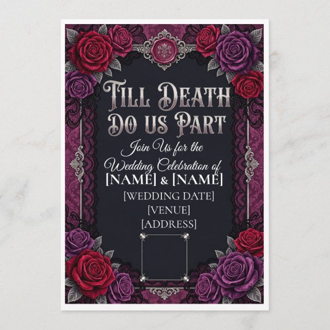 Gothic Halloween Wedding Till Death Do  Programme (Front)
