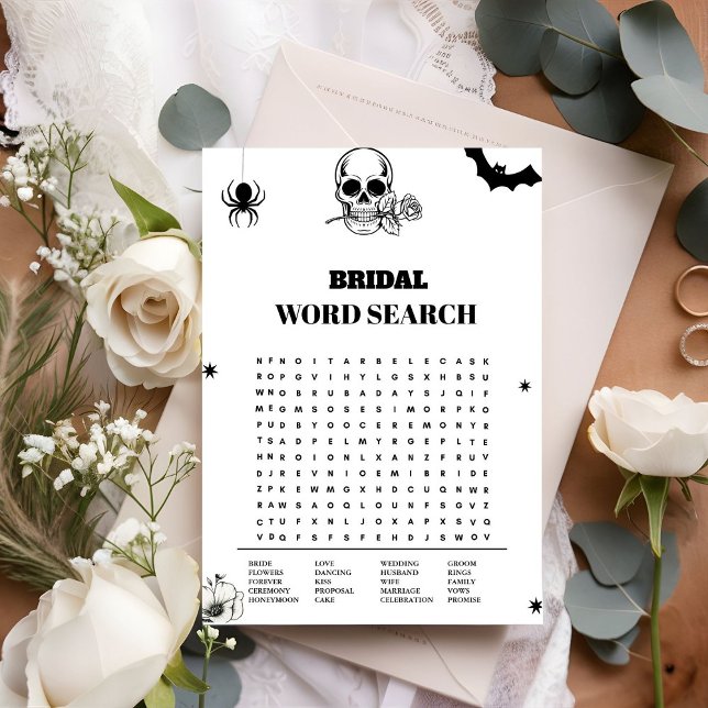 Gothic Halloween Weding Word Search Game Card (Creator Uploaded)