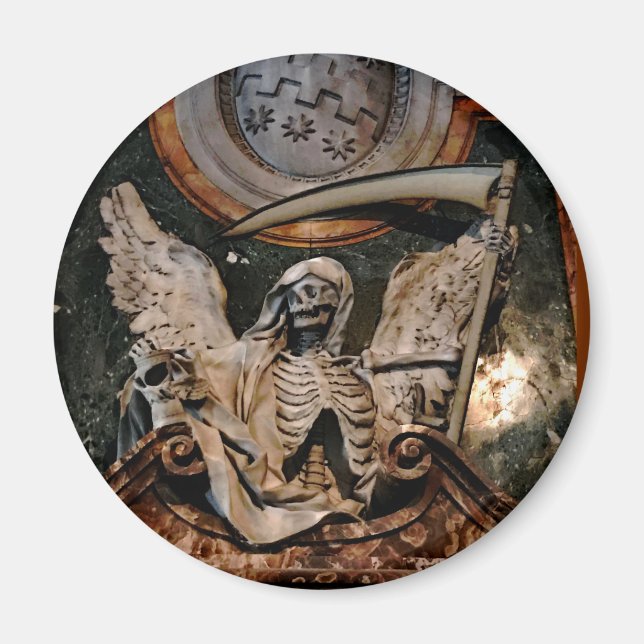 Gothic Halloween Winged Skelton Magnet (Front)