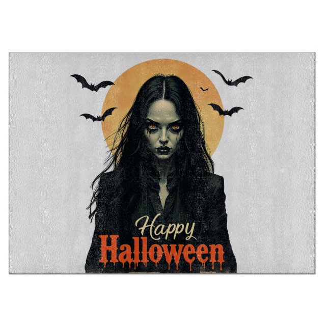 Gothic Halloween Witch Cutting Board (Front)