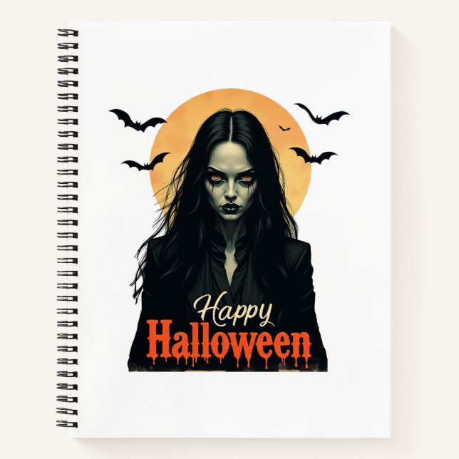 Gothic Halloween Witch Notebook (Front)