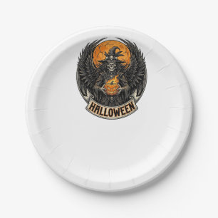 Gothic Halloween Witch Vintage Paper Plate