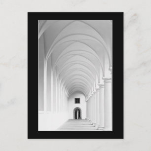 Gothic hallway monochrome photography postcard