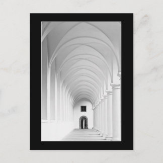 Gothic hallway monochrome photography postcard