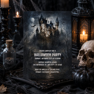 Gothic Haunted Castle Halloween Party Invitation