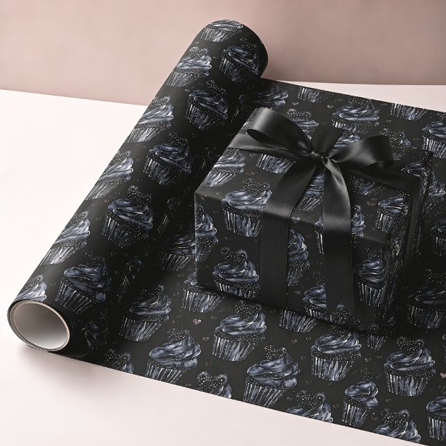  Gothic Haunted Cupcakes & Hearts Wrapping Paper (Creator Uploaded)