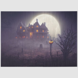 Gothic Haunted House Decoupage Tissue Paper