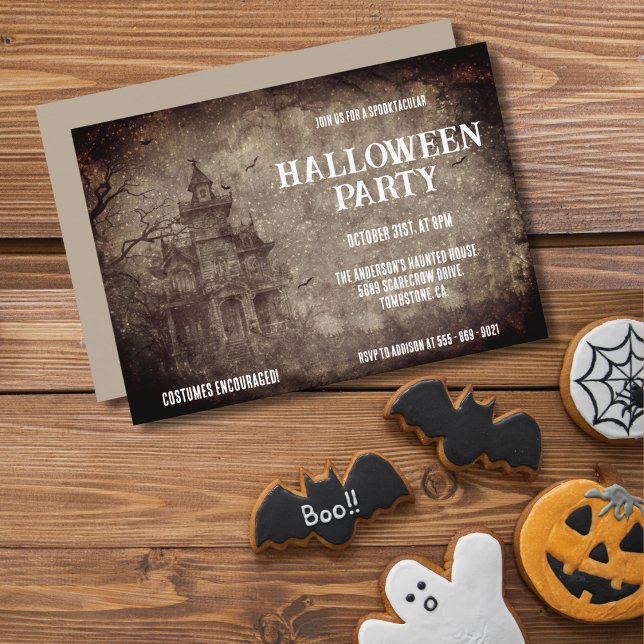 Gothic Haunted House Halloween Party Invitation (Creator Uploaded)