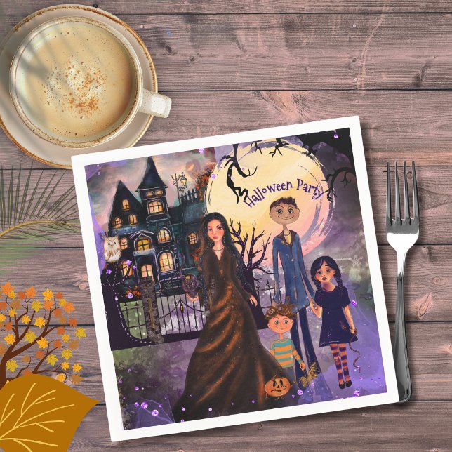 Gothic Haunted House Halloween Party Napkins (Gothic Haunted House Halloween Party Napkins)