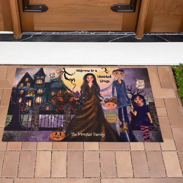 Gothic Haunted House Monster Family  Doormat (Gothic Haunted House Monster Family Doormat)