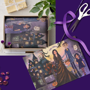 Gothic Haunted House Monster Family Tissue Paper