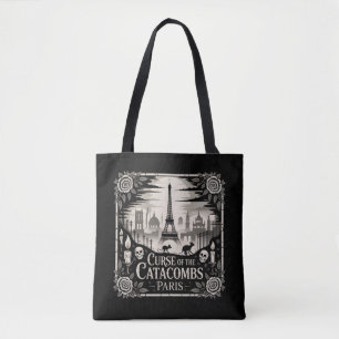 Gothic Haunted Skyline Paris Halloween Design Tote Bag