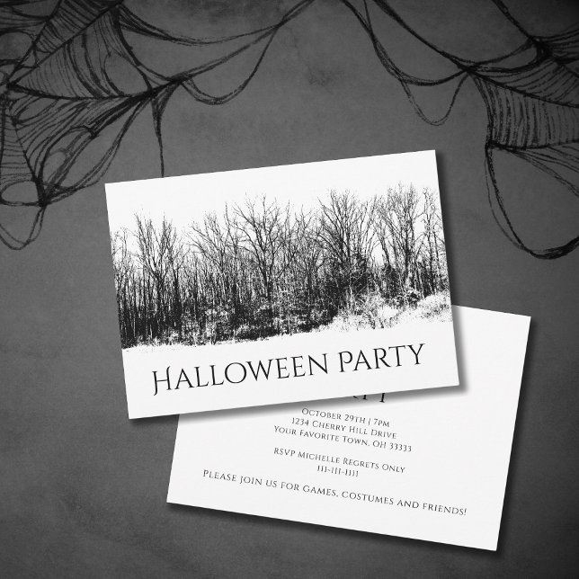 Gothic Haunted Woods Spooky Halloween Party  Invitation (Creator Uploaded)