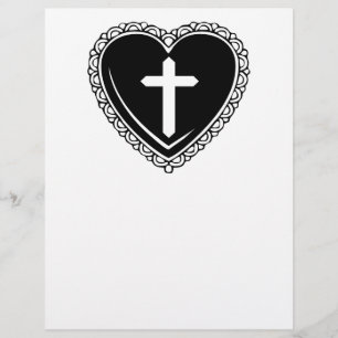 Gothic Heart & Cross Flyer (Black & White)