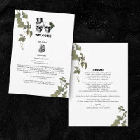 Gothic Heart Floral Skull Wedding  Itinerary 