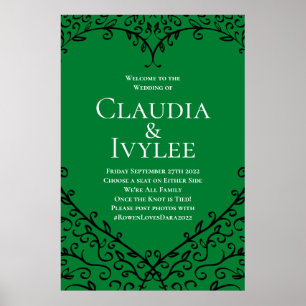 Gothic Heart-Poster Green & Black Poster