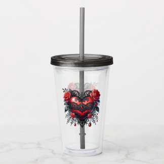 Gothic Heart Valentine Acrylic Tumbler