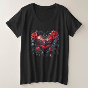 Gothic Heart Valentine Plus-Size Shirt