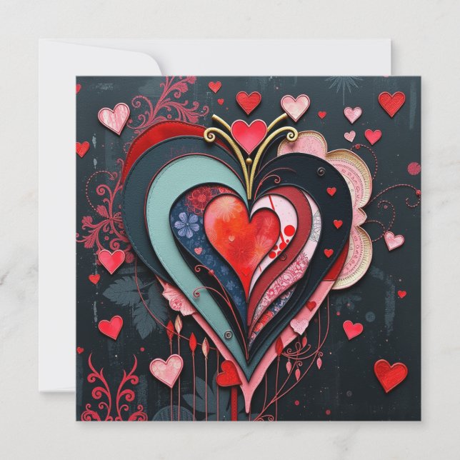 Gothic Heart Valentines Card (Front)