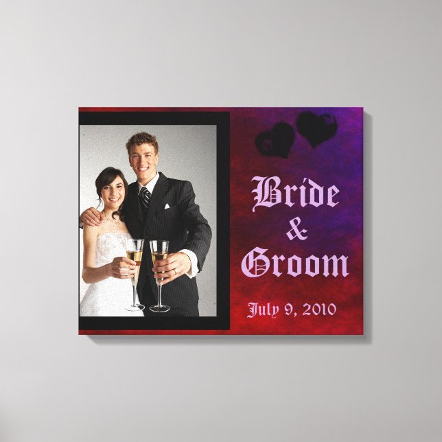Gothic Heart Wedding Keepsake Canvas Print (Front)