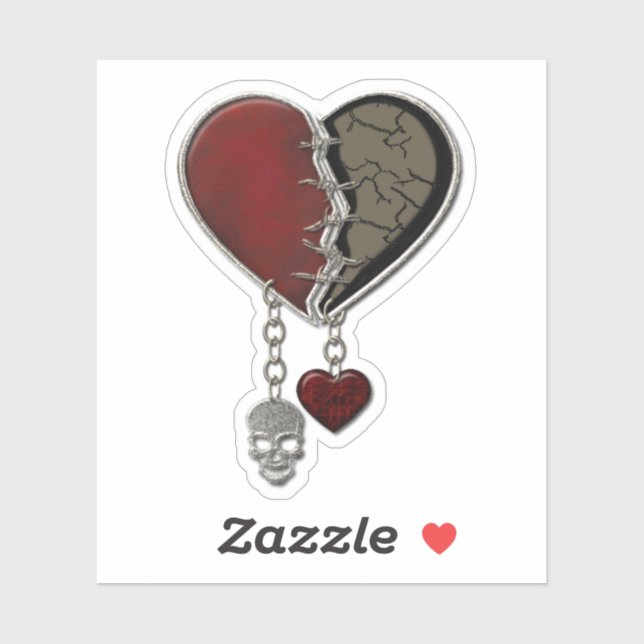 Gothic Heart with Skull (Sheet)