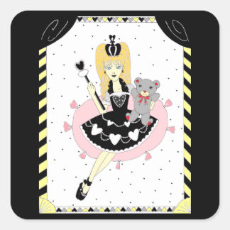 Gothic Hearts Princess Square Sticker