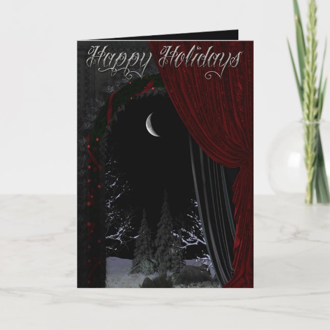 Gothic Holidays - Winter Landscape Doorway Holiday Card (Front)