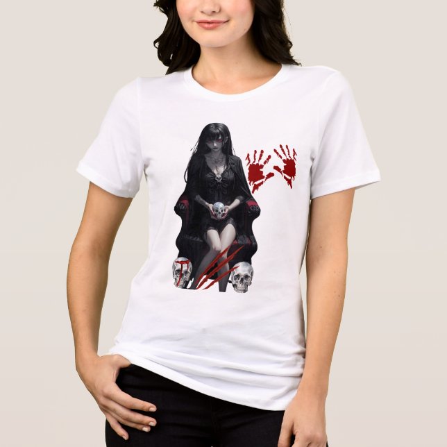 Gothic Horror Anime T-Shirt  Tri-Blend Shirt (Front)