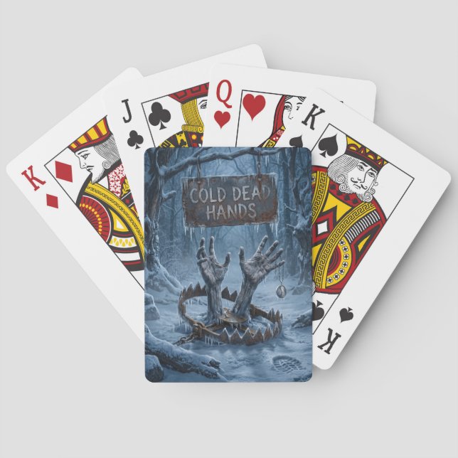 Gothic Horror Illustration of Frozen Hands  Playing Cards (Back)